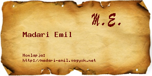 Madari Emil névjegykártya